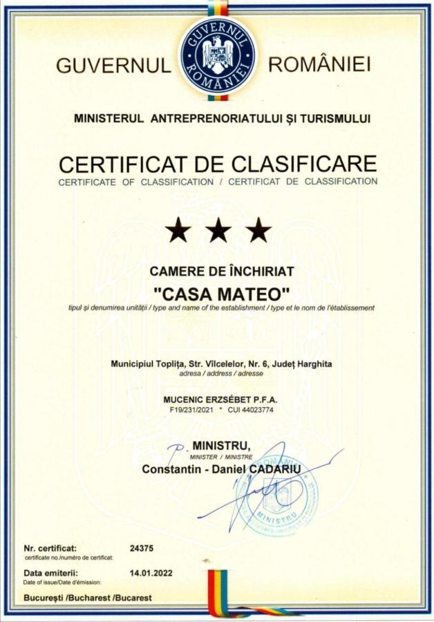 Topliţa Casa Mateo 아파트 외부 사진